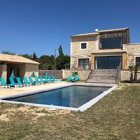 Mas Piralet Ardeche En Pierre Piscine 6*12 Pool House Equipe Hotel Le Garn